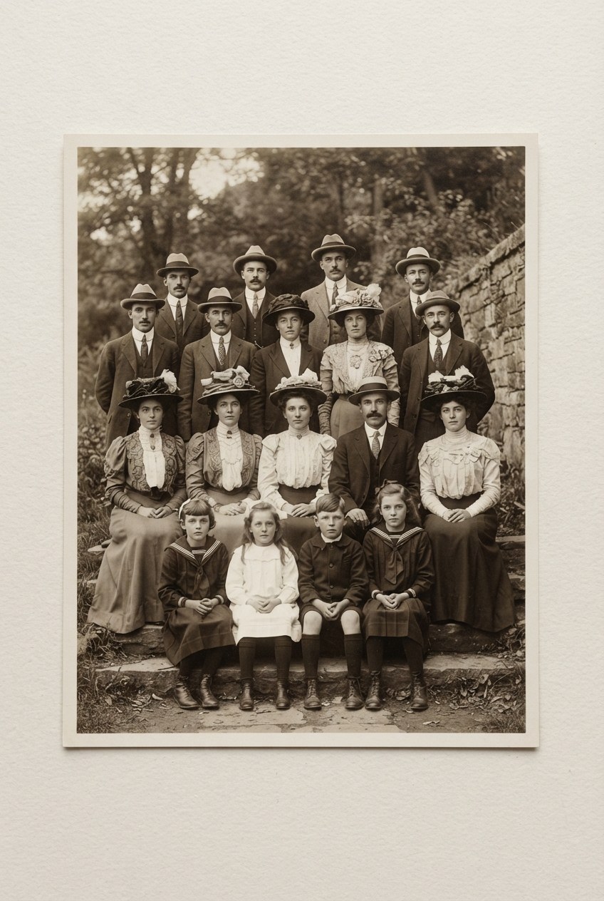 Su lekesi temizlenmiş grup fotoğrafının sonrası
