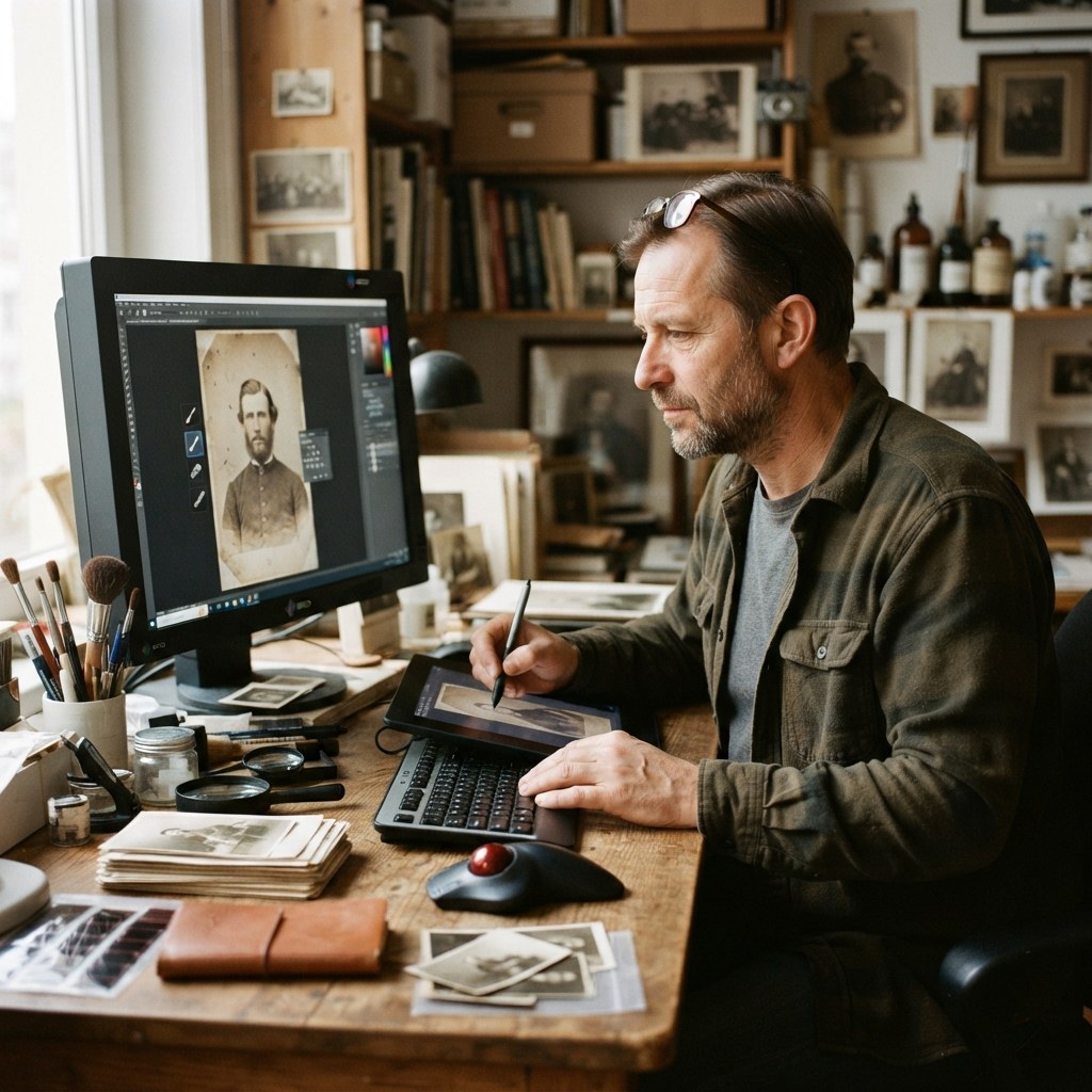 Kurucu restoratör Selim Aydın atölyede